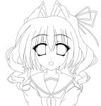  bust cokua copyright_request hair_intakes lineart monochrome smile solo transparent_background 