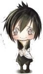  achiba black_eyes black_hair blush chibi fairy_tail robe tears trembling white_background zeref 