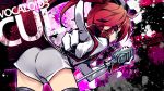  :q ass character_name cul foreshortening from_behind gloves long_hair microphone microphone_stand negi_(ulogbe) ponytail red_eyes red_hair redhead shorts solo thighhighs tongue ulogbe uniform vintage_microphone vocaloid 