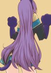  1girl back gj-bu long_hair paws purple_hair school_uniform skirt solo sumeragi_shion tail 