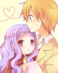  1girl brown_hair character_request harvest_moon harvest_moon:_the_tale_of_two_towns harvest_moon_twin_villages heart heart_of_string long_hair lowres mini_mamu philip_(harvest_moon) purple_hair sage_(harvest_moon) short_hair 