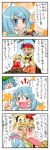  4koma aki_minoriko aki_shizuha comic heterochromia highres kawashiro_nitori tatara_kogasa touhou translated translation_request yuzuna99 