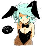  animal_ears blue_eyes breasts bunny_ears bunny_girl bunnysuit english fishnet_pantyhose fishnets genderswap hinabu inazuma_eleven inazuma_eleven_(series) pantyhose suzuno_fuusuke white_hair 