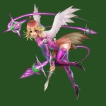  ass bare_shoulders blonde_hair boots breasts fairy flower happy magic original red_eyes smile solo sword weapon wings yoichi_soh youichi 