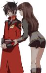  black_hair boots brown_hair bruise crossover gundam gundam_seed gundam_seed_destiny injury legs red_eyes setsuko_ohara shinn_asuka skirt super_robot_wars super_robot_wars_z uniform 