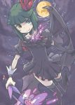  dark_precure flower_tact gloves green_hair heartcatch_precure! heterochromia moon night precure single_wing smile solo thigh-highs thighhighs ueshita wings 
