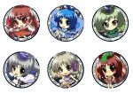  ascot black_eyes blue_eyes blue_hair bow brown_eyes brown_hair chibi detached_sleeves dress futatsuiwa_mamizou ghost ghost_tail green_dress green_eyes green_hair hair_bow hair_ornament hair_tubes hakurei_reimu hat hidamarinet kaku_seiga leaf leaf_on_head long_hair miko mononobe_no_futo multiple_girls open_mouth red_eyes ribbon short_hair silver_hair smile soga_no_tojiko touhou toyosatomimi_no_miko yellow_eyes 