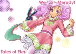  character_name creature long_hair meredy pantyhose payot purple_eyes purple_hair quickie someha sweater tales_of_(series) tales_of_eternia title_drop twintails violet_eyes white_legwear 