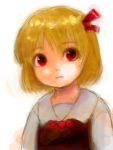  blonde_hair bow bust face red_eyes rumia solo the_embodiment_of_scarlet_devil touhou youkai yuubari_makuwa 