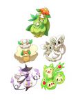  chandelure cinccino cottonee duosion highres hisui_suzuhana lampent lilligant litwick minccino no_humans petilil pokemon pokemon_(creature) pokemon_(game) pokemon_bw reuniclus simple_background solosis whimsicott 