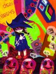  braid brown_hair cloak closed_eyes eyes_closed frown hat long_hair madotsuki number numbers tegaki twin_braids twintails witch_hat yume_nikki 
