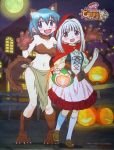  big_bad_wolf_(cosplay) big_bad_wolf_(grimm) blonde_hair blue_hair cosplay halloween hidamari_sketch jack-o&#039;-lantern jack-o'-lantern little_red_riding_hood little_red_riding_hood_(cosplay) little_red_riding_hood_(grimm) multiple_girls nazuna nori official_art ume-sensei 