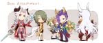  4boys alexei_(tales_of_vesperia) alexei_dinoia animal_ears armor black_hair blue_eyes blue_hair bunny_ears bunny_tail droite duke_pantarei enomoto_(luck-by-luck) flower fox_ears fox_tail gauche green_eyes green_hair hair_over_one_eye long_hair multiple_boys multiple_girls red_eyes red_hair redhead schwann_oltorain skirt sword tail tales_of_(series) tales_of_vesperia twintails weapon white_hair wings yeager 