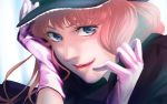  :p blue_eyes face gloves hat lipstick looking_at_viewer macross macross_frontier makeup pink_gloves red_hair redhead sheryl_nome solo tokiwa_(breeze_of_film) tongue 