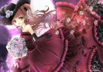  brown_hair dress flower hat lolita_fashion 