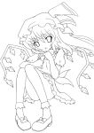  absurdres flandre_scarlet gats hat highres lineart monochrome solo the_embodiment_of_scarlet_devil touhou wings 