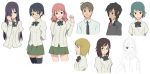  6+girls black_hair black_legwear black_thighhighs blonde_hair blue_hair braid character_sheet dark_skin drill_hair glasses green_eyes hair_over_one_eye hakamichi_shizune ikezawa_hanako inoue_naomi katawa_shoujo measuring_shadows mikado_shiina miura_miki molly_kapur multiple_girls nakai_hisao necktie ooe_natsume pink_hair quad_tails scar school_uniform shirt sketch skirt suzuki_suzu thighhighs twin_braids weee weee_(raemz) zettai_ryouiki 