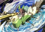  arm_cannon bow brown_eyes cape hair_bow long_hair page purple_eyes reiuji_utsuho shirt skirt solo third_eye touhou violet_eyes weapon wings 