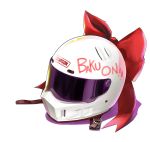  bow color graffiti helmet logo no_humans orimoto_mimana simple_background simpson strap visor white_background 
