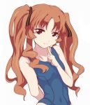  ano_natsu_de_matteru brown_eyes brown_hair finger_to_mouth long_hair one-piece_swimsuit school_swimsuit solo swimsuit twintails yamano_remon yuraobi 