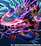  1boy armor dragon duel_masters lightning magic monster skull solo super_stardash_reviver_crystalline_shadow weapon youichi 
