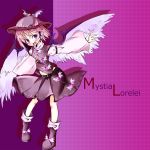  animal_ears character_name mystia_lorelei pink_hair purple rurisakura short_hair solo touhou 