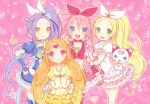  animal bow cat cure_melody cure_rhythm dress hummy inase long_hair magical_girl ponytail suite_precure twintails very_long_hair zettai_ryouiki 