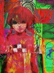  abstract artist_request braid brown_hair colorful madotsuki solo surreal twin_braids twintails yume_nikki 
