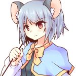  animal_ears bow bust capelet grey_hair koza mouse_ears mouse_tail nazrin red_eyes solo tail touhou 