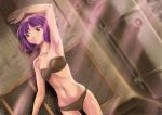  arm_up bandeau bikini looking_away lying mecha_to_identify military military_vehicle navel on_back purple_eyes purple_hair saitaniya_ryouichi short_hair sisca_michalik solo sore_ike!_russia_joshi_sensha_shoutai swimsuit t-34 tank vehicle violet_eyes world_war_ii 