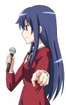  blue_hair highres kanou_sumire long_hair microphone pointing school_uniform toradora! youyan 