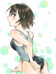  amagami ass brown_eyes brown_hair competition_swimsuit from_behind looking_back nanasaki_ai one-piece_swimsuit short_hair swimsuit t-okada 