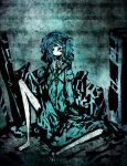  bad_id barefoot blue_eyes blue_hair f7(eiki) kawashiro_nitori key sitting solo touhou twintails 