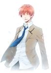  angel_beats! closed_eyes eyes_closed highres kurosato light_particles male multiple_boys necktie otonashi_(angel_beats!) school_uniform short_hair simple_background smile solo white_background 