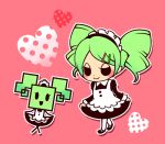  1girl ghost-pepper green_hair maid maid_headdress manera nintendo paper_mario personification super_paper_mario twin_drills 