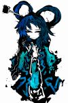  bad_id blue_hair f7(eiki) hair_ornament hair_rings hairpin highres kaku_seiga solo squinting touhou 
