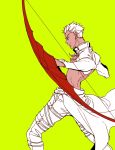  archer bad_id bow_(weapon) dark_skin fate/stay_night fate_(series) male partially_colored simple_background sirou69 weapon yellow_background 