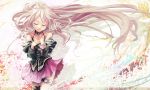 bare_shoulders braid choker closed_eyes eyes_closed highres ia_(vocaloid) k2pudding long_hair mismatched_legwear open_mouth pink_hair singing single_thighhigh solo thigh-highs thigh_strap thighhighs twin_braids very_long_hair vocaloid wallpaper 