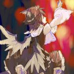  dress hat mystia_lorelei open_mouth outstretched_arms outstretched_hand profile reaching sape_(saperon_black) saperon short_hair singing sketch solo touhou wide_sleeves wings 