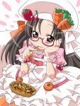  ai!_mai!_main! carrot cherry dress food glasses hat hiiragi_main orange ribbon strawberry takoyaki 