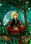  jewelry moon necklace red_eyes ribbon rumia short_hair touhou tree 