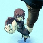  foreshortening kick kicking leg_lift long_hair original solo tani thigh-highs thighhighs 