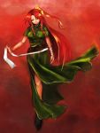  chinese_clothes hong_meiling kimiterary long_hair ponytail red_eyes red_hair redhead touhou 