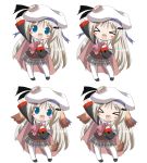  &gt;:3 &gt;_&lt; animal_ears blonde_hair blue_eyes blush_stickers chibi dog_ears dog_tail expressions fang hat highres kannazuki_yukito large_buttons little_busters!! long_hair noumi_kudryavka tail x3 