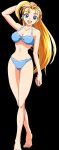  big_breasts bikini blonde_hair blue_eyes breasts cleavage furinji_miu long_hair shijou_saikyou_no_deshi_kenichi swimsuit 
