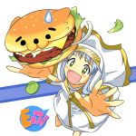  blue_hair food hamburger idolmaster index parody skyle_(pixiv16230) solo sweatdrop to_aru_majutsu_no_index 
