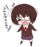  animetta another chibi eyepatch misaki_mei open_mouth pixiv_manga_sample school screaming skirt solo uniform 