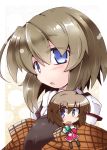  brown_hair chibi highres kanon misaka_shiori school_uniform shawl shirogane shirogane_(platinum) short_hair 