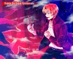  aki_yumi birthday caster_(fate/zero) fate/zero fate_(series) jacket male multiple_boys orange_hair pink_hair purple purple_jacket red_hair redhead uryuu_ryuunosuke 