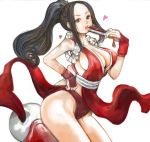  breasts brown_eyes brown_hair cleavage fan fatal_fury fingerless_gloves gloves japanese_clothes kazaana king_of_fighters large_breasts long_hair panties ponytail shiranui_mai sideboob snk solo underwear 